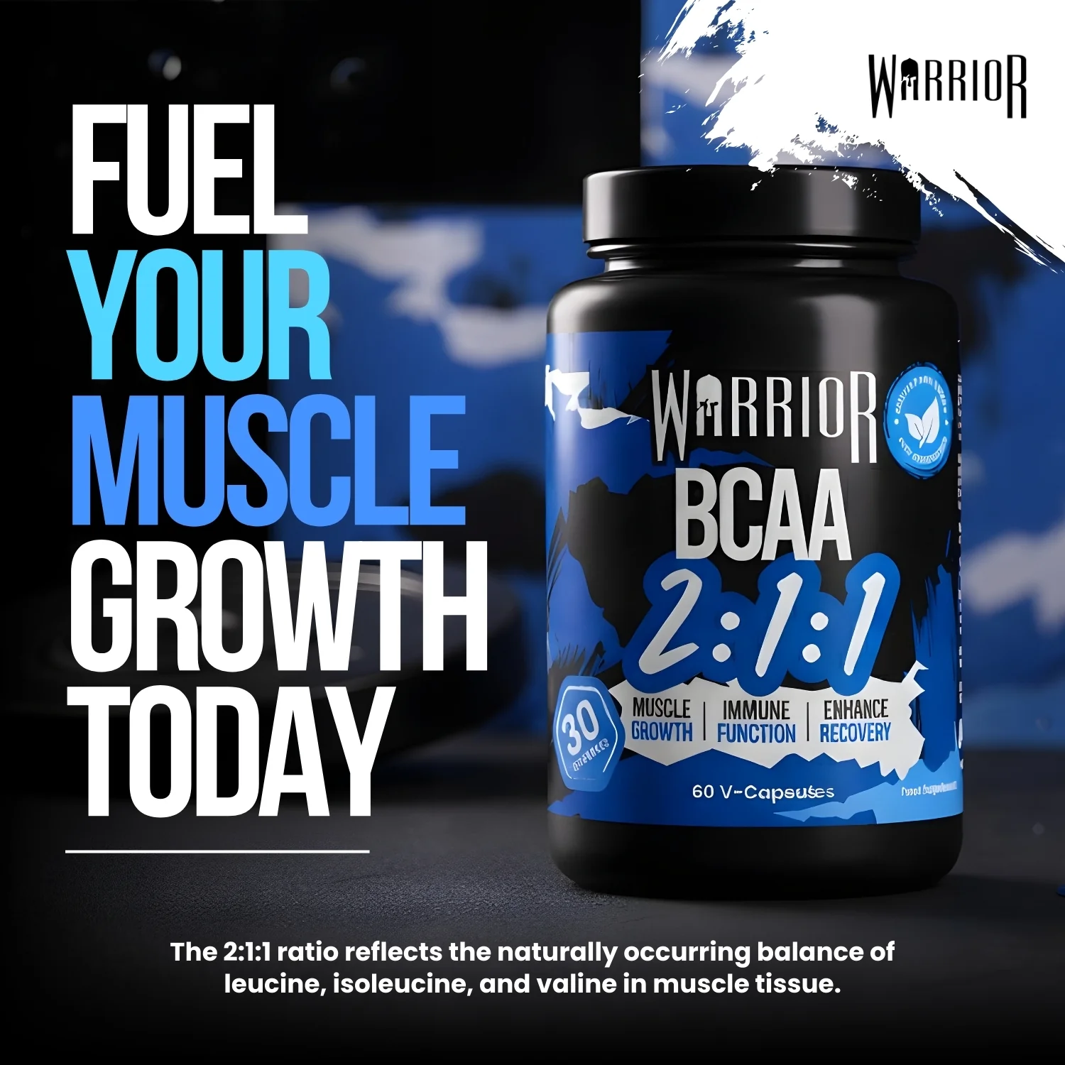 Warrior BCAA 2:1:1 - 60 Caps - Image 5