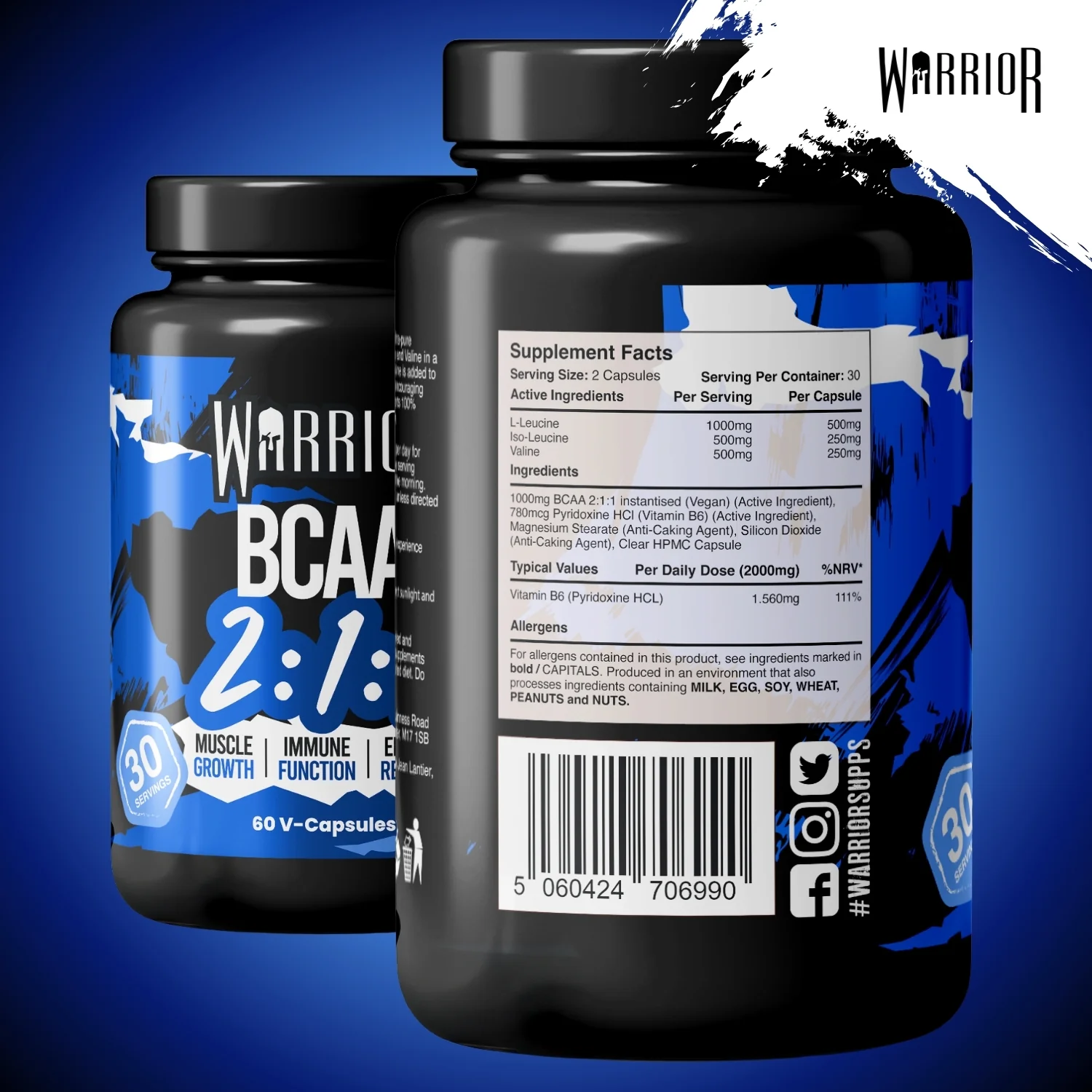 Warrior BCAA 2:1:1 - 60 Caps - Image 7