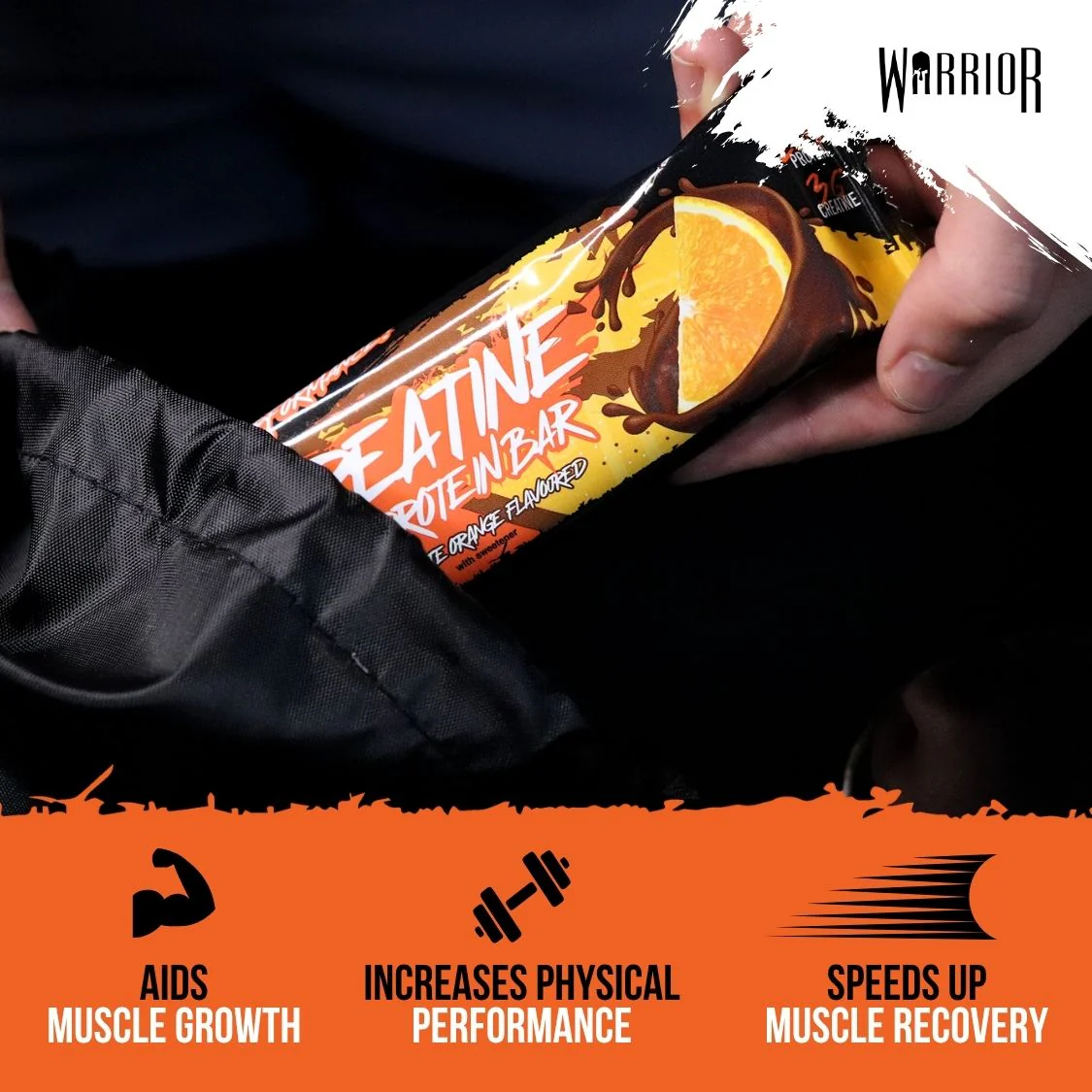 Warrior Creatine Protein Bars - 12 Bars - Strength + Muscle + Recovery - Image 3