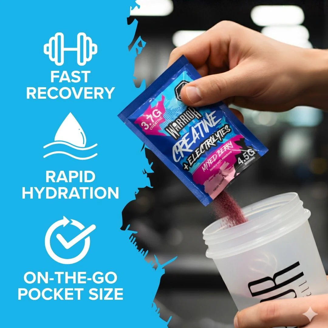 Warrior Creatine Plus Electrolytes – 15 Sachet Pack (30 Servings) - Image 3