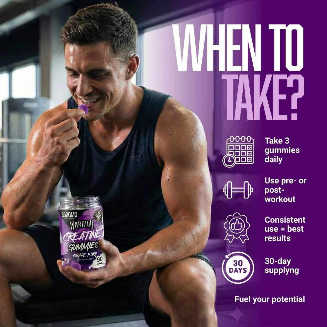 Warrior Creatine Monohydrate Gummies | 90 Gummies | 3000mg - Image 11