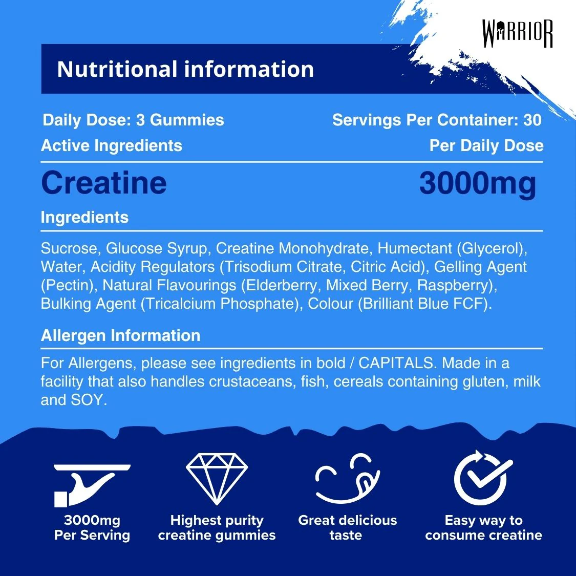 Warrior Creatine Monohydrate Gummies | 90 Gummies | 3000mg - Image 12