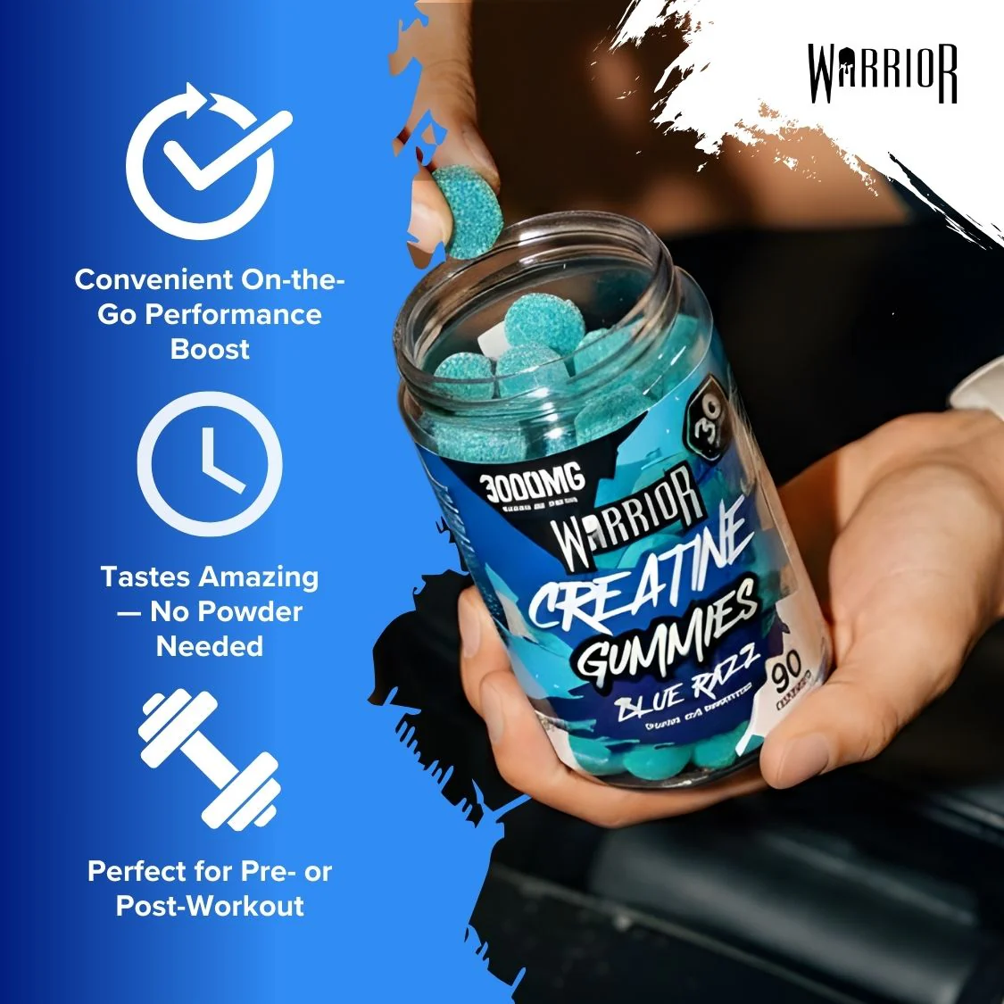 Warrior Creatine Monohydrate Gummies | 90 Gummies | 3000mg - Image 4