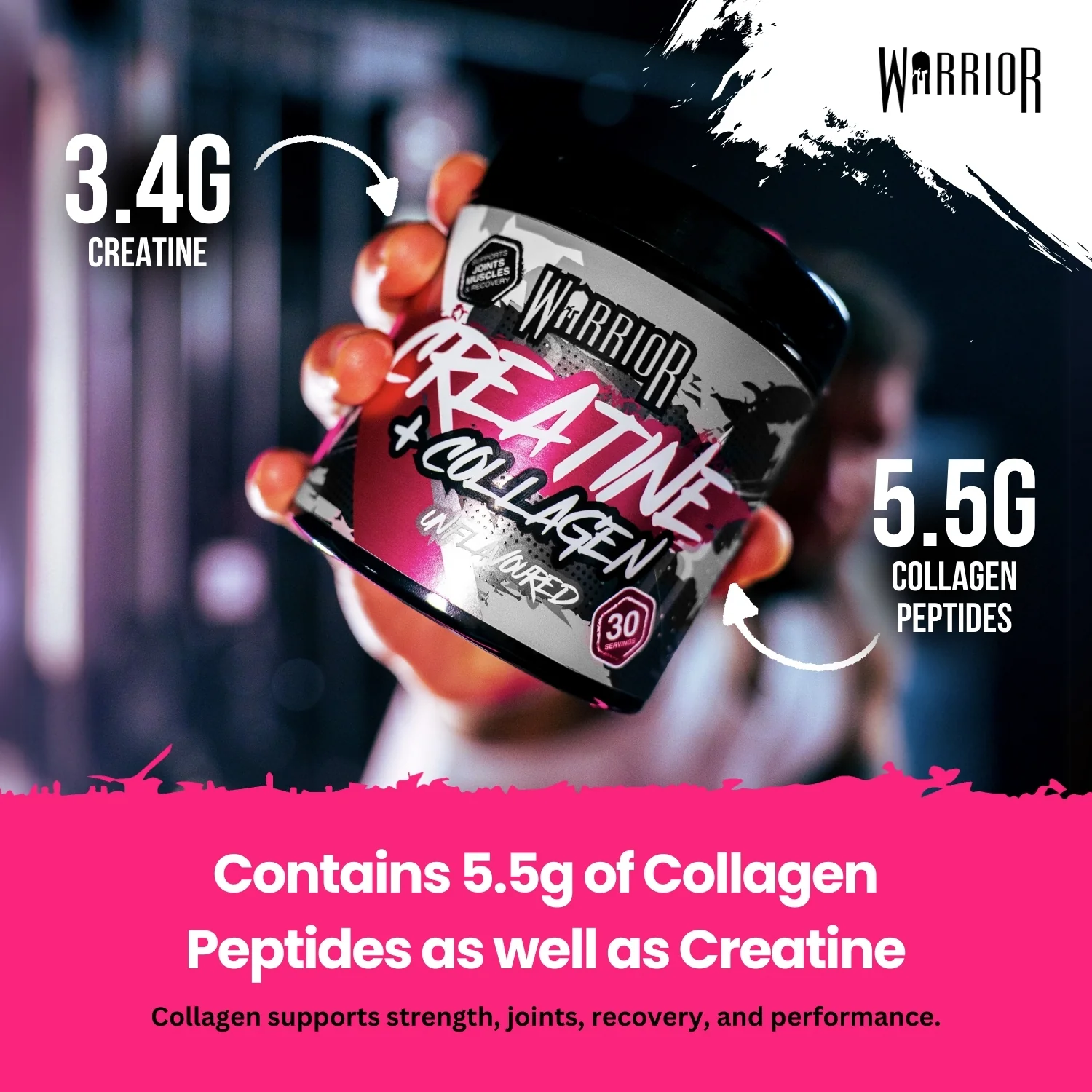 Warrior Creatine Plus Collagen - 30 Servings - Image 3