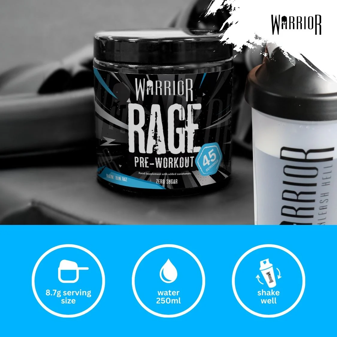 Warrior Rage Pre-Workout Powder - 392g (45 Servings) - Image 3