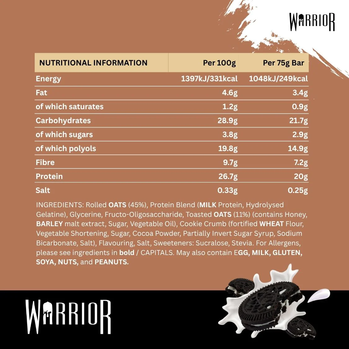 Warrior RAW Protein Bar - 12 x 75g Bars - Image 18