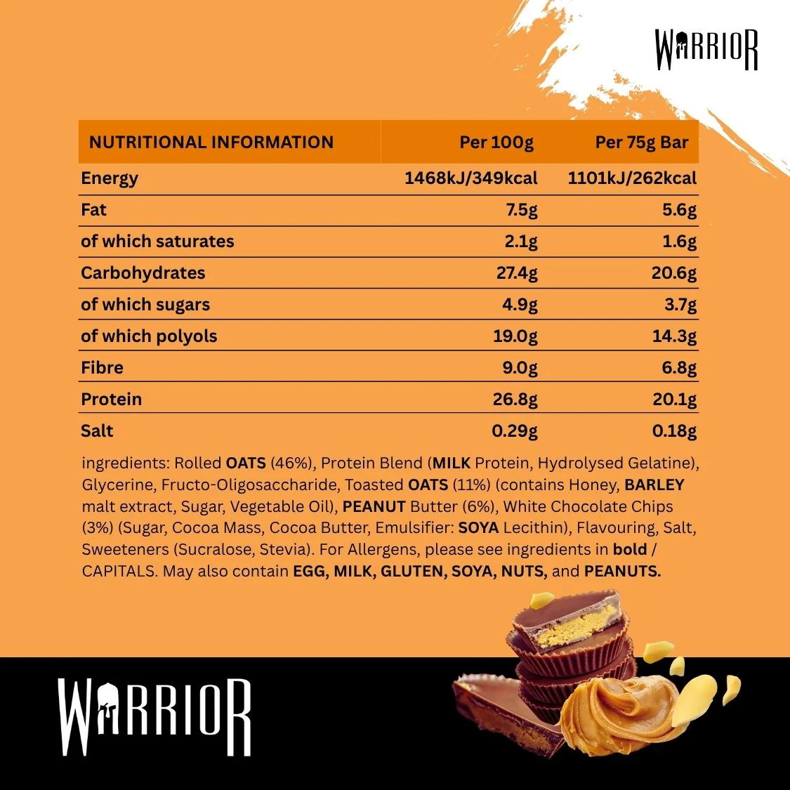 Warrior RAW Protein Bar - 12 x 75g Bars - Image 28