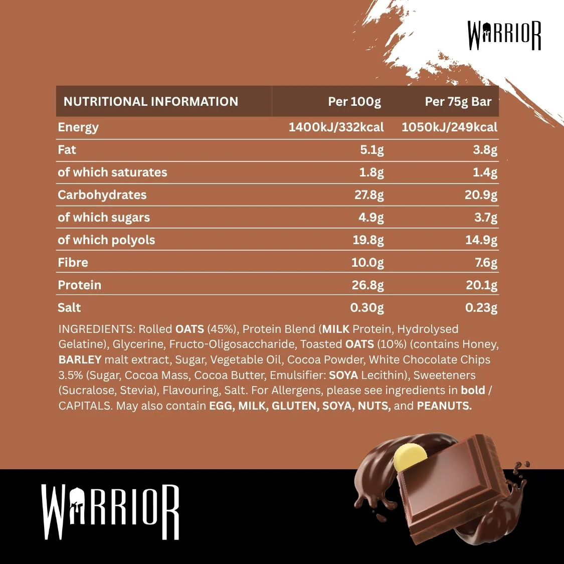 Warrior RAW Protein Bar - 12 x 75g Bars - Image 33