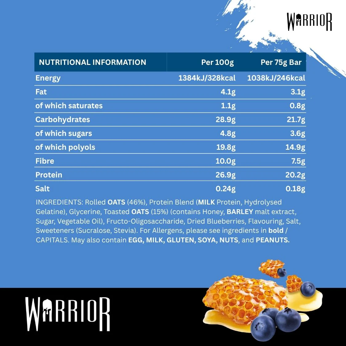 Warrior RAW Protein Bar - 12 x 75g Bars - Image 38