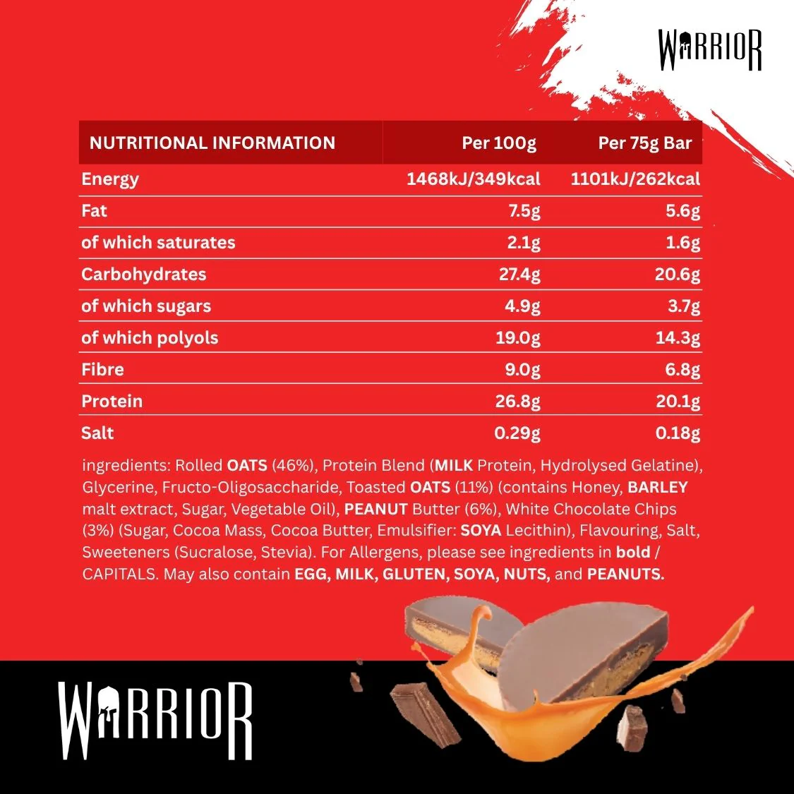 Warrior RAW Protein Bar - 12 x 75g Bars - Image 43