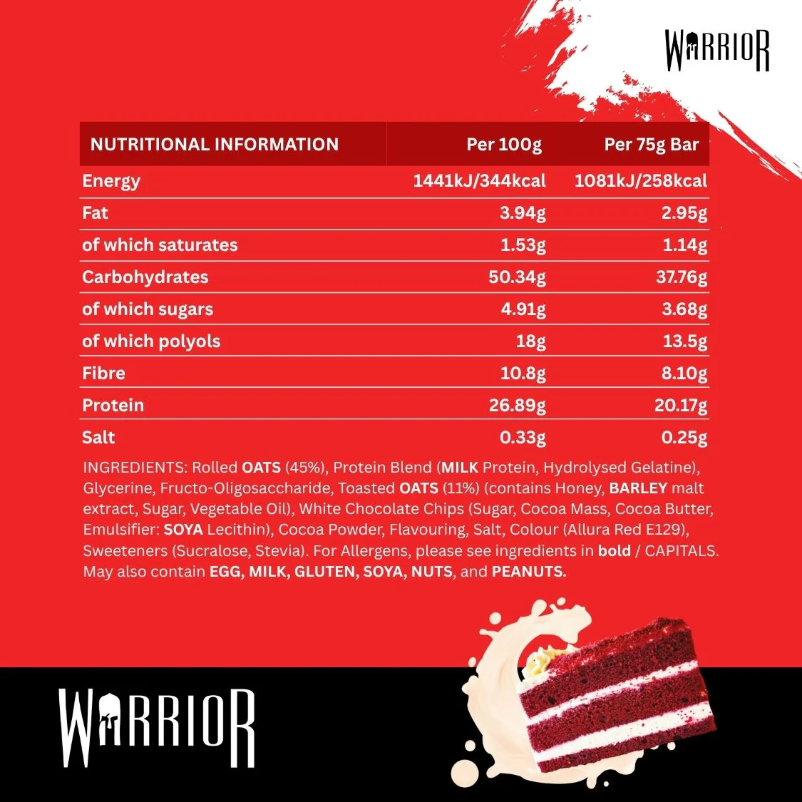 Warrior RAW Protein Bar - 12 x 75g Bars - Image 48