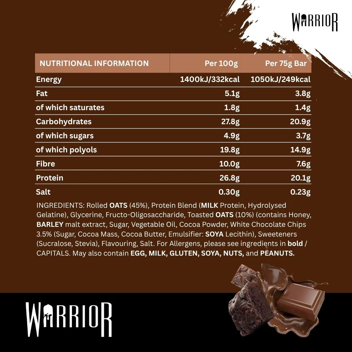 Warrior RAW Protein Bar - 12 x 75g Bars - Image 5