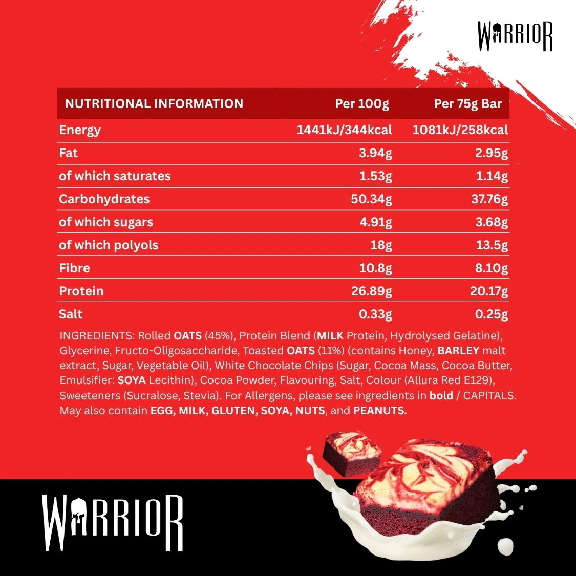 Warrior RAW Protein Bar - 12 x 75g Bars - Image 54
