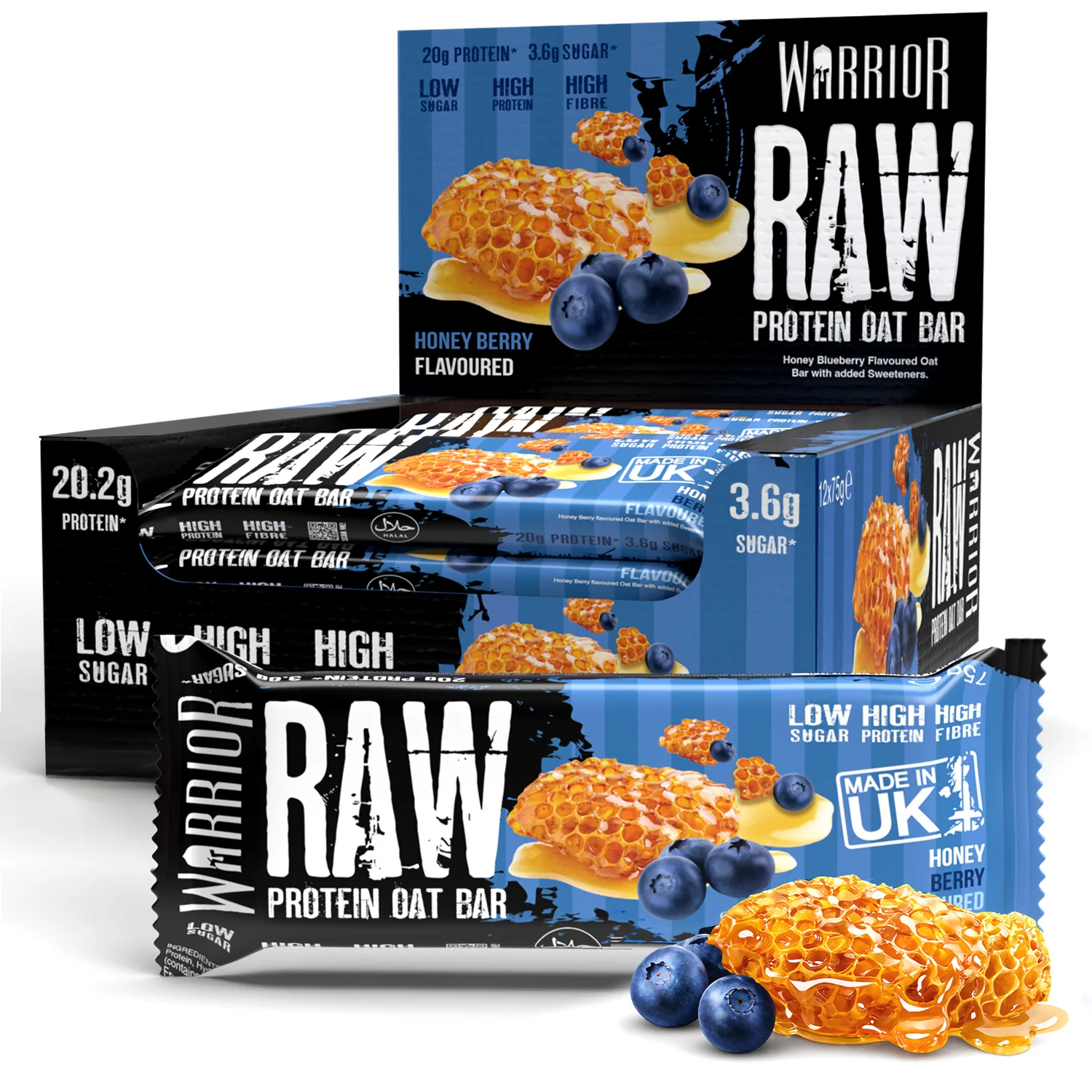 Warrior RAW Protein Bar - 12 x 75g Bars - Image 67
