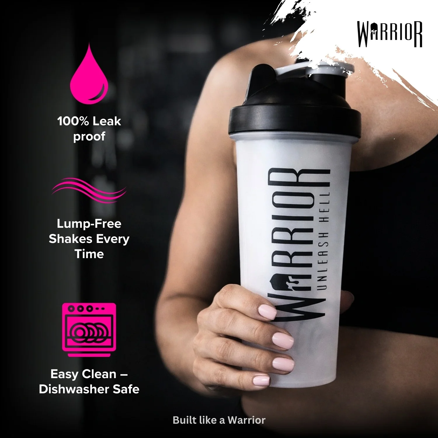 Warrior Shaker – 600ml | Premium Leak-Proof Protein Shaker Bottle - Image 4