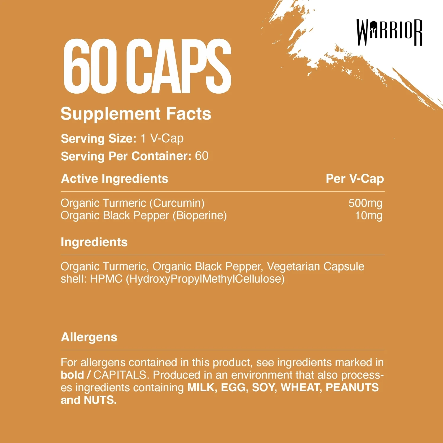 Warrior Turmeric with Bioperine 510mg - 60 Vegan Caps - Image 7