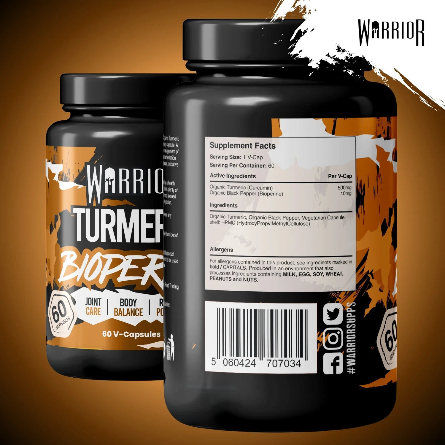 Warrior Turmeric with Bioperine 510mg - 60 Vegan Caps - Image 8