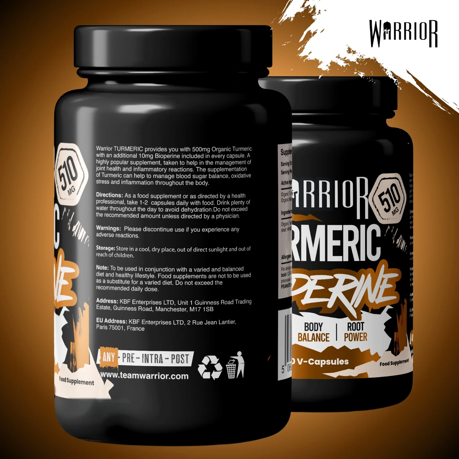 Warrior Turmeric with Bioperine 510mg - 60 Vegan Caps - Image 9