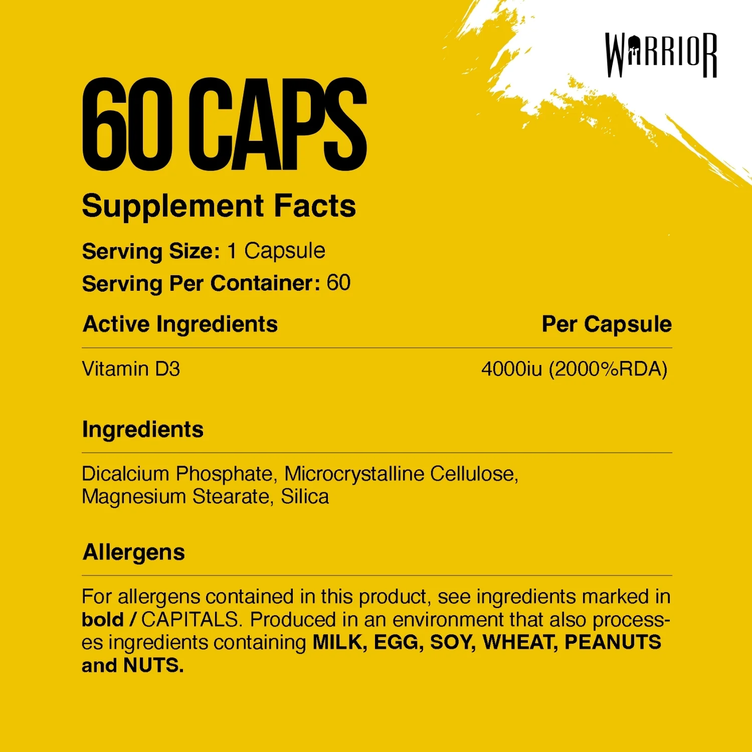 Warrior Vitamin D3 – 4000 IU (60 Tablets) | High Strength Immunity, Bone, Mood & Muscle Support - Image 7