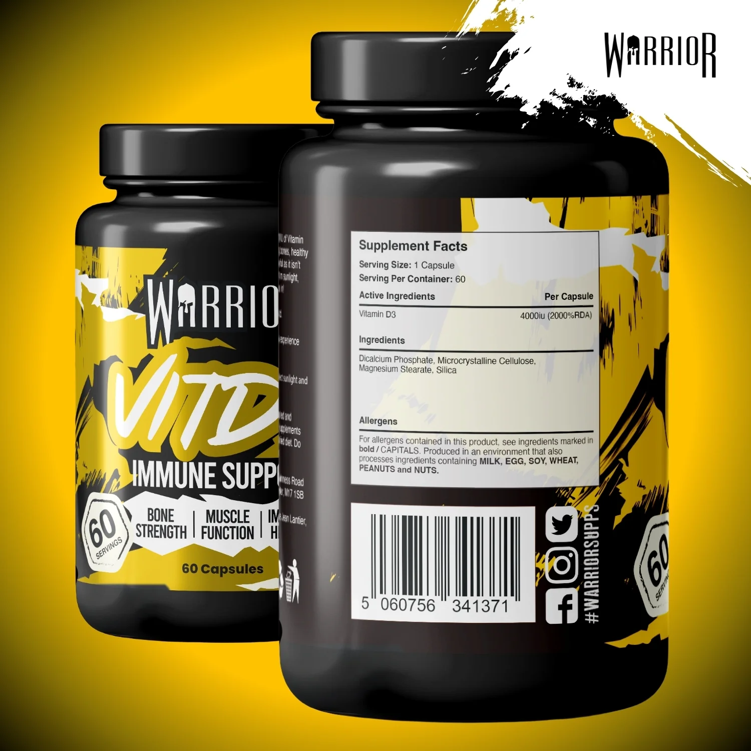 Warrior Vitamin D3 – 4000 IU (60 Tablets) | High Strength Immunity, Bone, Mood & Muscle Support - Image 8