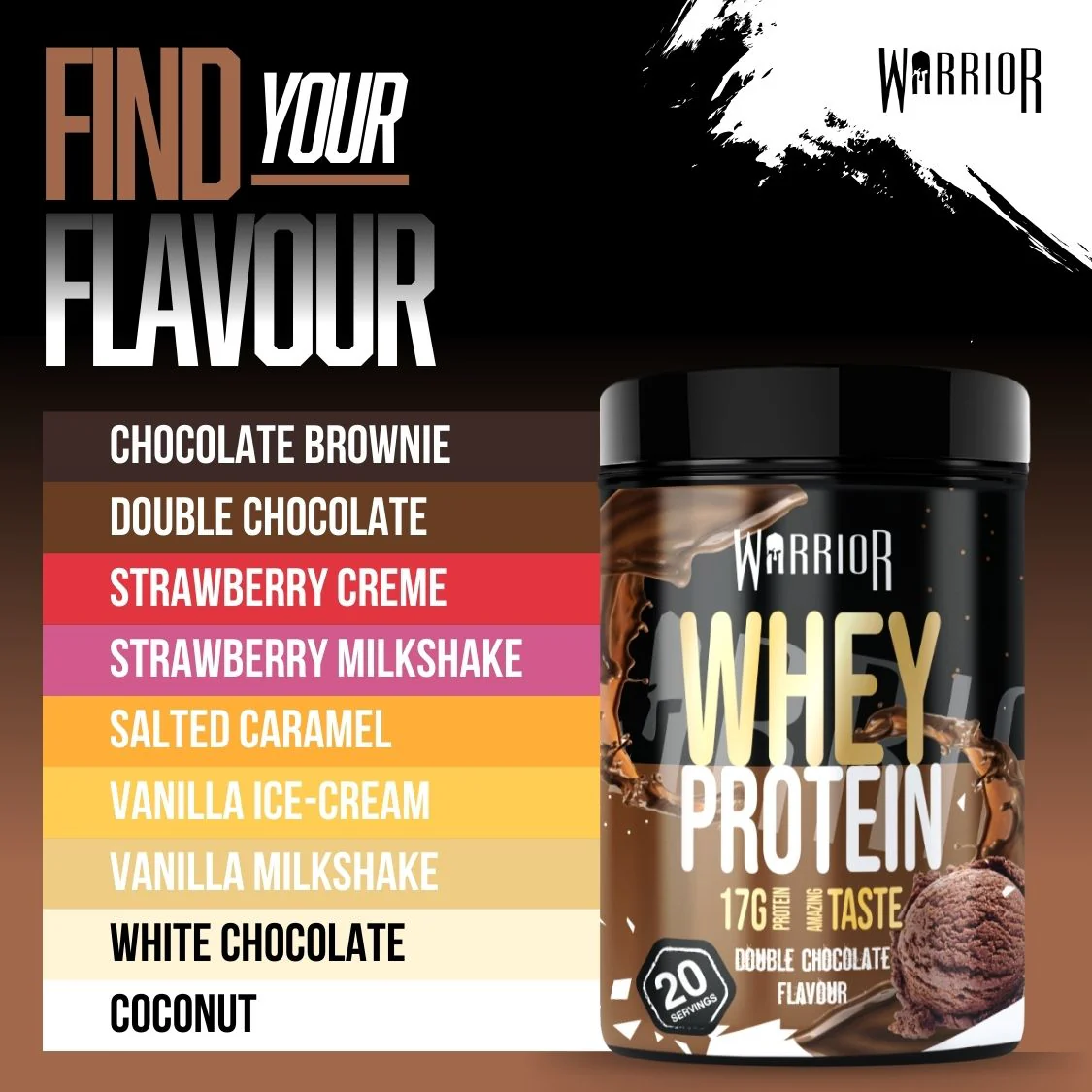 Warrior Whey Protein Powder – 500g | High Protein Shake for Muscle, Recovery & Lean Gains UK - Image 6