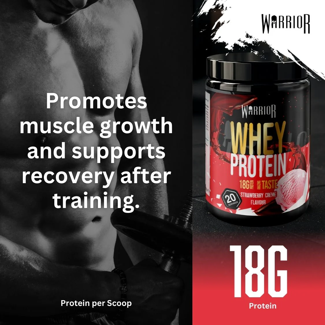 Warrior Whey Protein Powder – 500g | High Protein Shake for Muscle, Recovery & Lean Gains UK - Image 9