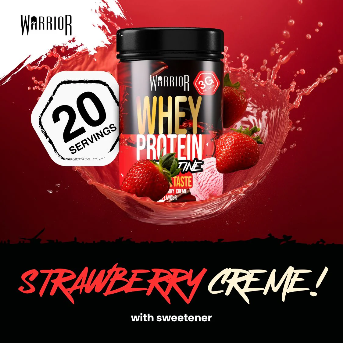 Warrior Whey Protein Plus Creatine | 500g Tubs | 20 Servings - Image 12