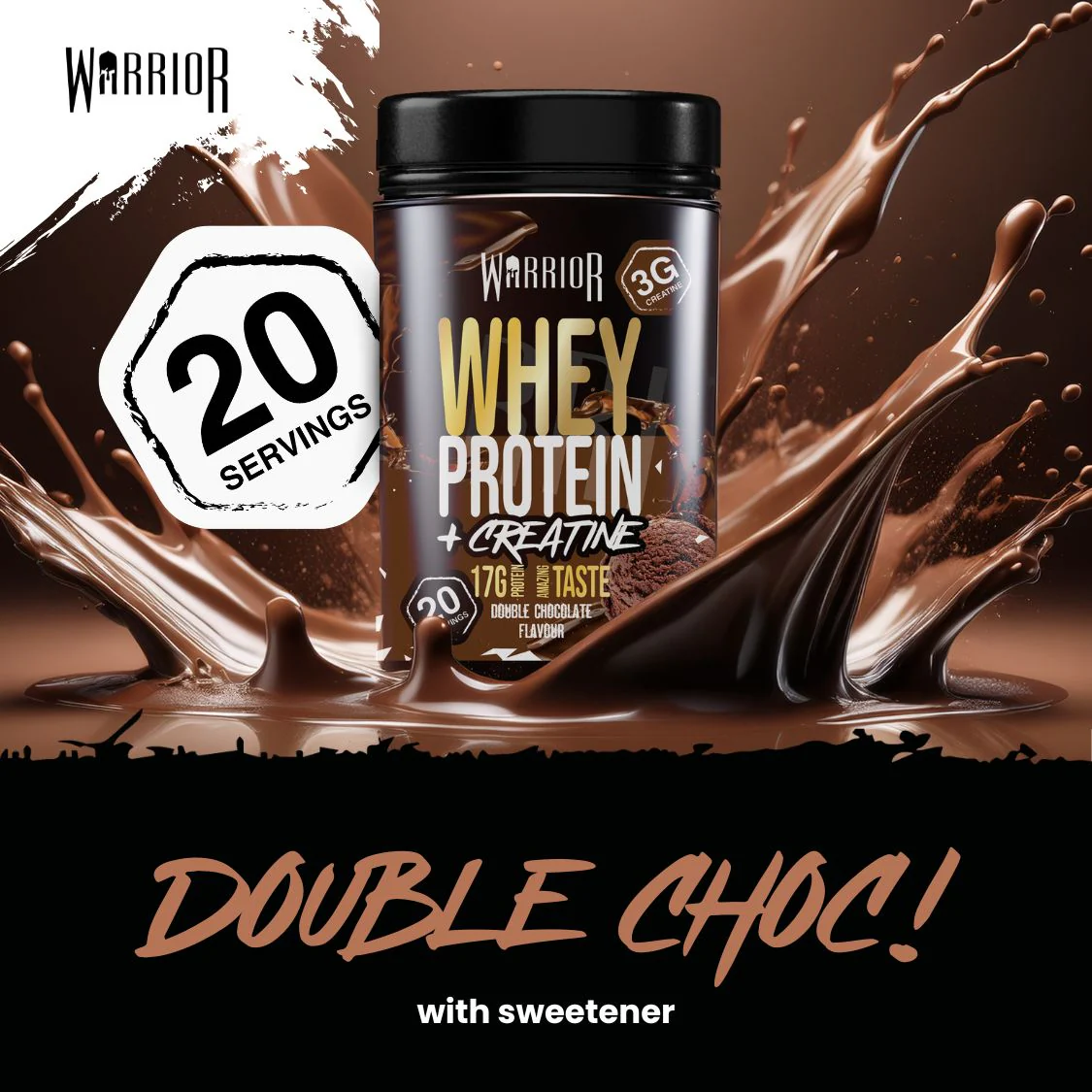 Warrior Whey Protein Plus Creatine | 500g Tubs | 20 Servings - Image 4
