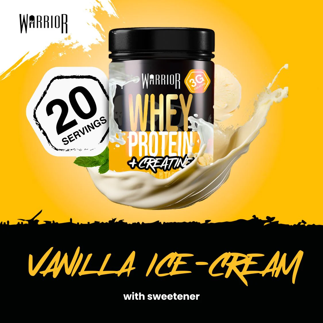 Warrior Whey Protein Plus Creatine | 500g Tubs | 20 Servings - Image 7