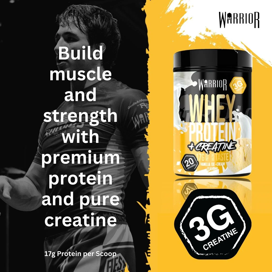 Warrior Whey Protein Plus Creatine | 500g Tubs | 20 Servings - Image 8