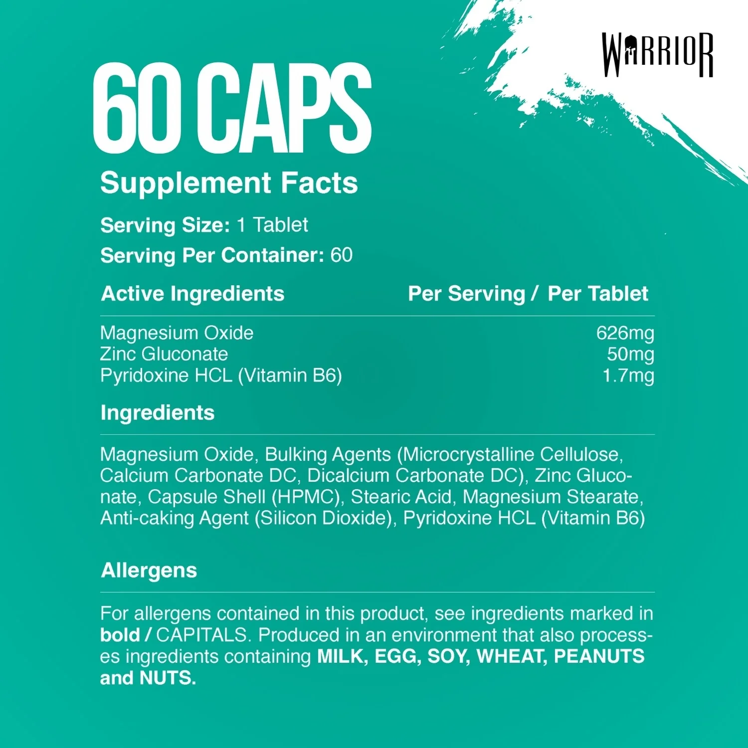 Warrior Zinc – Zinc, Magnesium & Vitamin B6 (60 Tablets) | Sleep, Recovery & Natural Hormone Support - Image 7